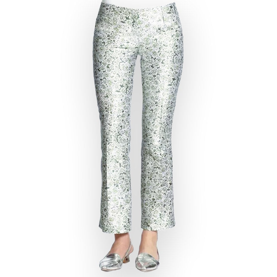 Tory Burch Eliana Floral 100% Silk Straight Leg Crop pants - Size 4