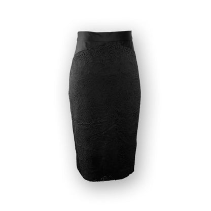 NWT Nicole Miller Artelier Black Venice Lace Zipper Pencil Skirt - Size 0