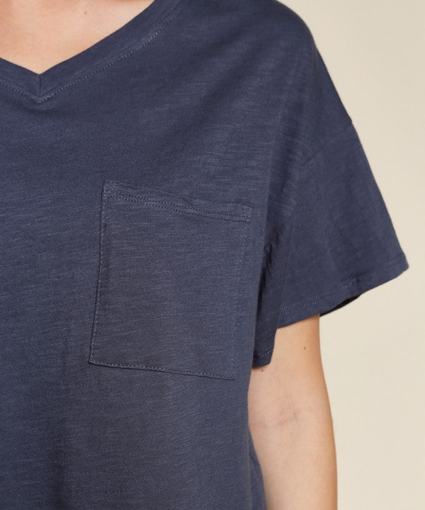 POCKET OVERSIZE V NECK