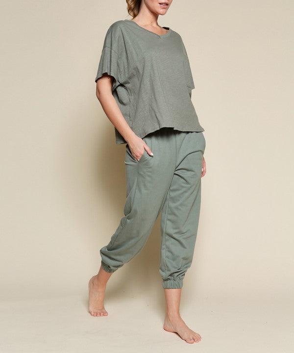 POCKET OVERSIZE V NECK