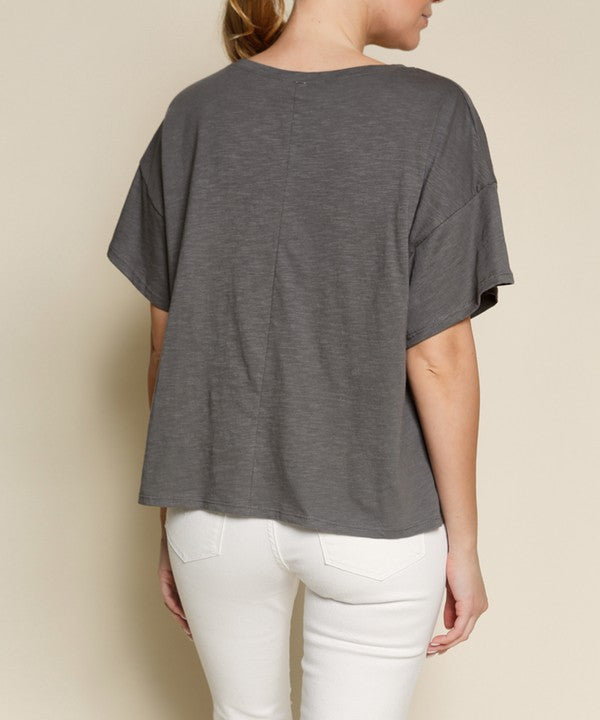 POCKET OVERSIZE V NECK