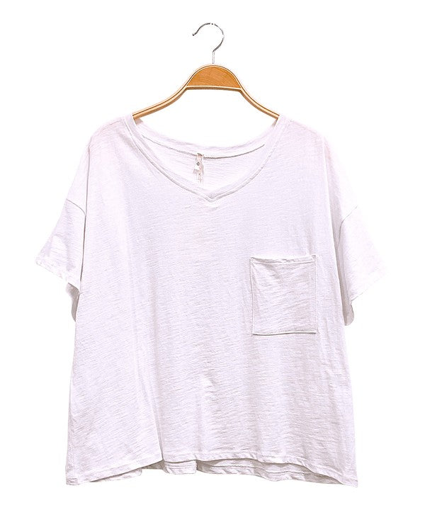 POCKET OVERSIZE V NECK