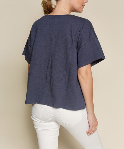 POCKET OVERSIZE V NECK