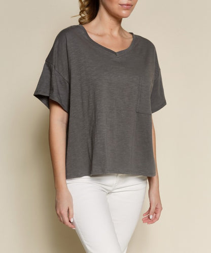 POCKET OVERSIZE V NECK