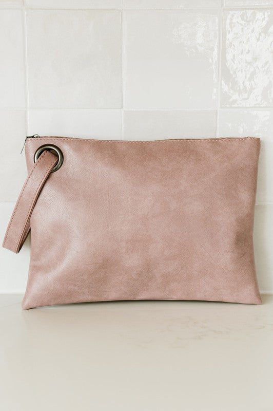 ALEXA OVERSIZED CLUTCH WITH WRISTLET