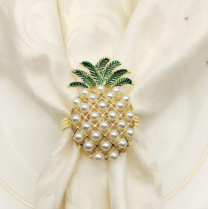 Pineapple Napkin Ring Set