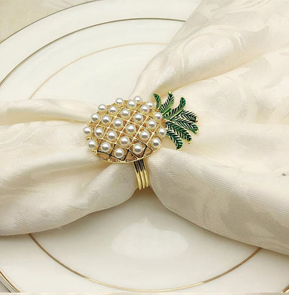 Pineapple Napkin Ring Set