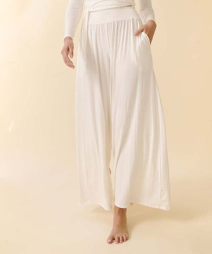 SMOCK ELASTIC WAIST MAXI PALAZZO Pants