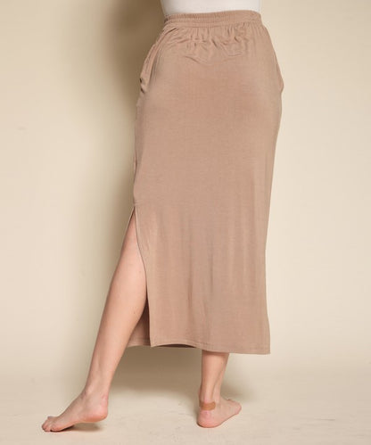 BAMBOO CASUAL LONG SKIRT WITH POCKETS