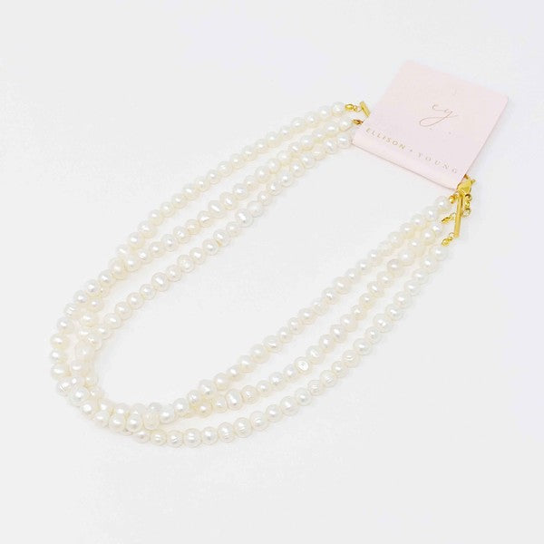 Three Strands Freshwater Pearl Necklace