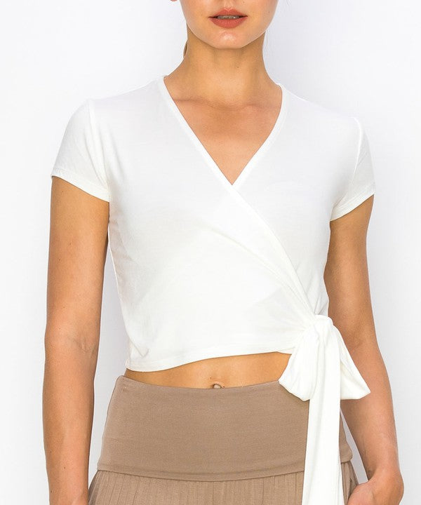 BAMBOO WRAP CROP CAM SLV