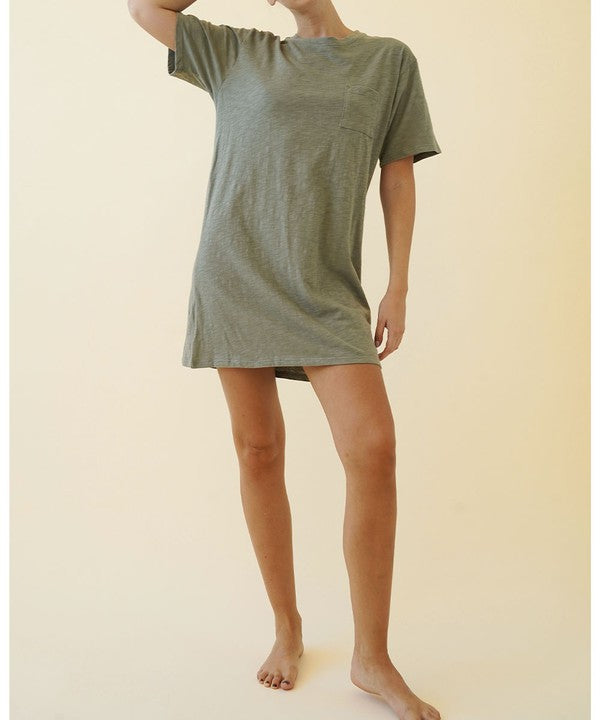 COTTON SLUB T SHIRTS DRESS