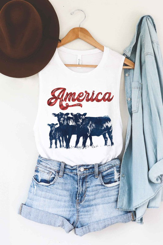 AMERICAN CATTLE GRAPHIC MUSCLE TANK