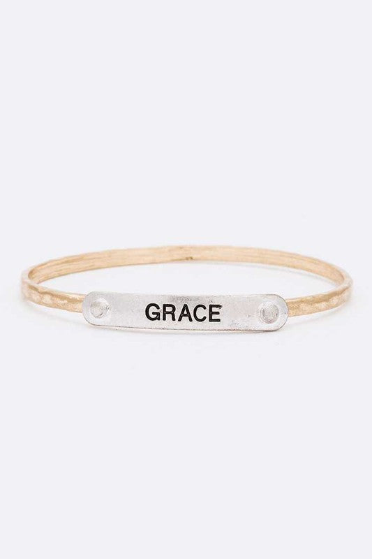 Grace Engraved 2 Tone Bangle