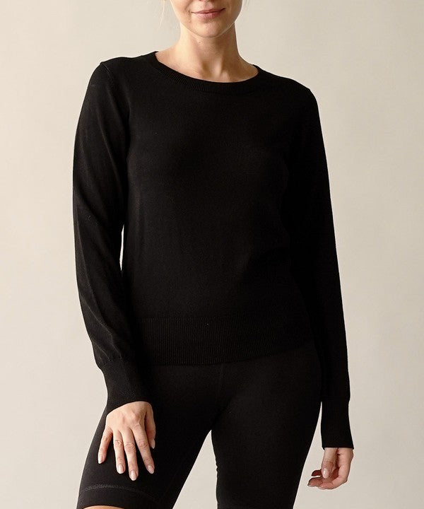 BAMBOO SWEATER CREW NECK TOP