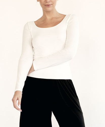 BAMBOO LONG SLEEVE DOUBLE LAYERED TOP