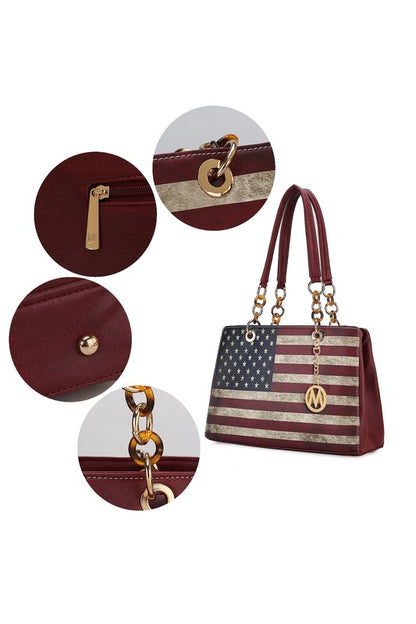 MKF Collection Nevaeh Flag Women Shoulder Purse