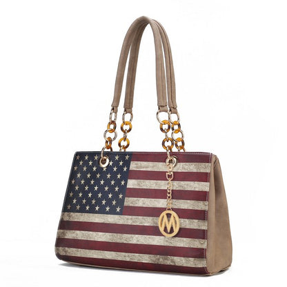 MKF Collection Nevaeh Flag Women Shoulder Purse