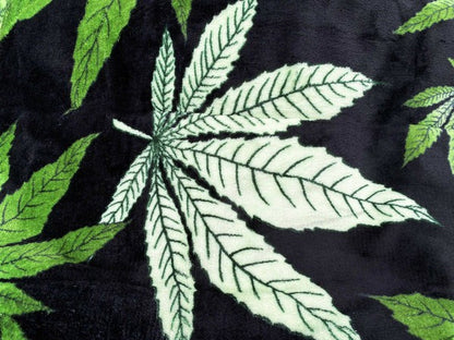 Marijuana Leaf Plush Flannel Blanket King Size