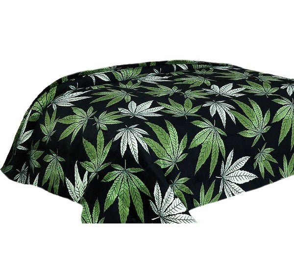 Marijuana Leaf Plush Flannel Blanket King Size