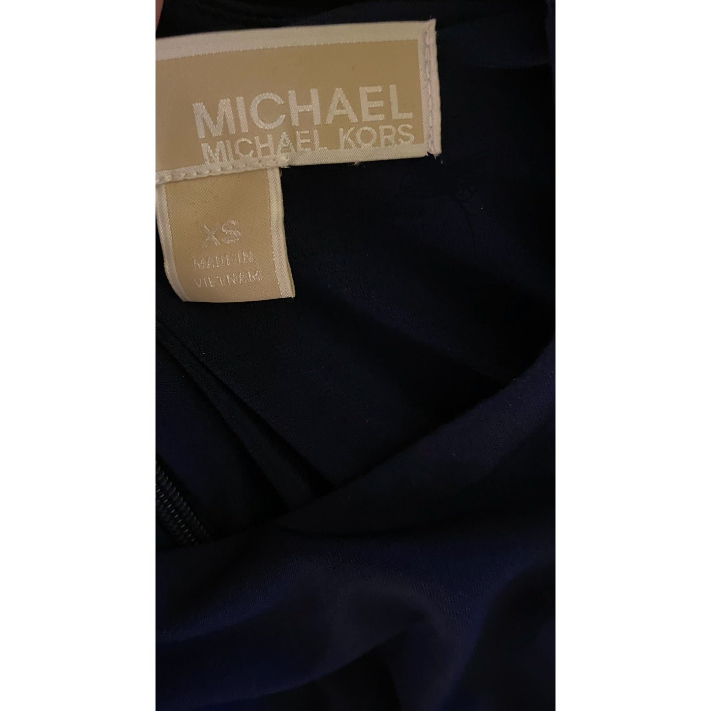 Michael Kors Navy Sleeveless Belted Midi Dress Size XS