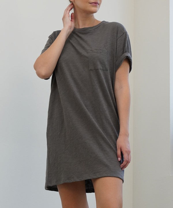 COTTON SLUB T SHIRTS DRESS