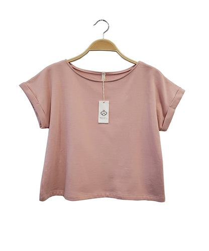 BRUSHED ORGANIC HEMP LOOSE FIT CROP TOP