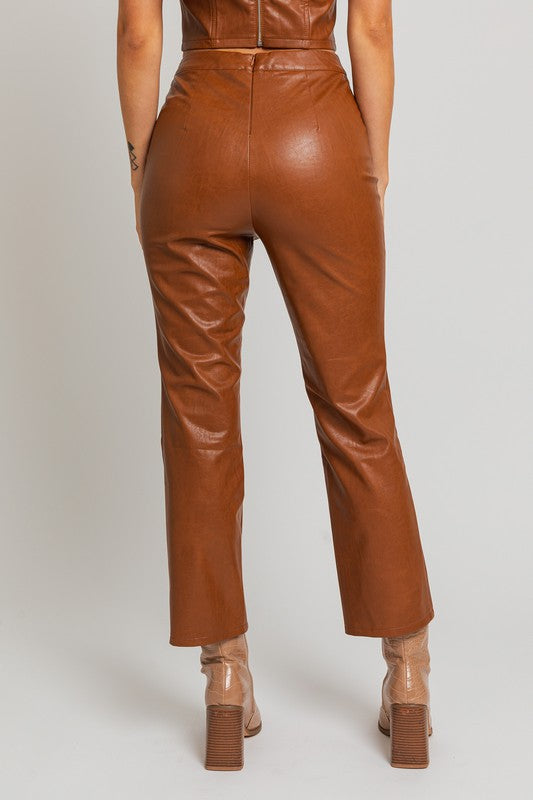 Straight Pleather Pants