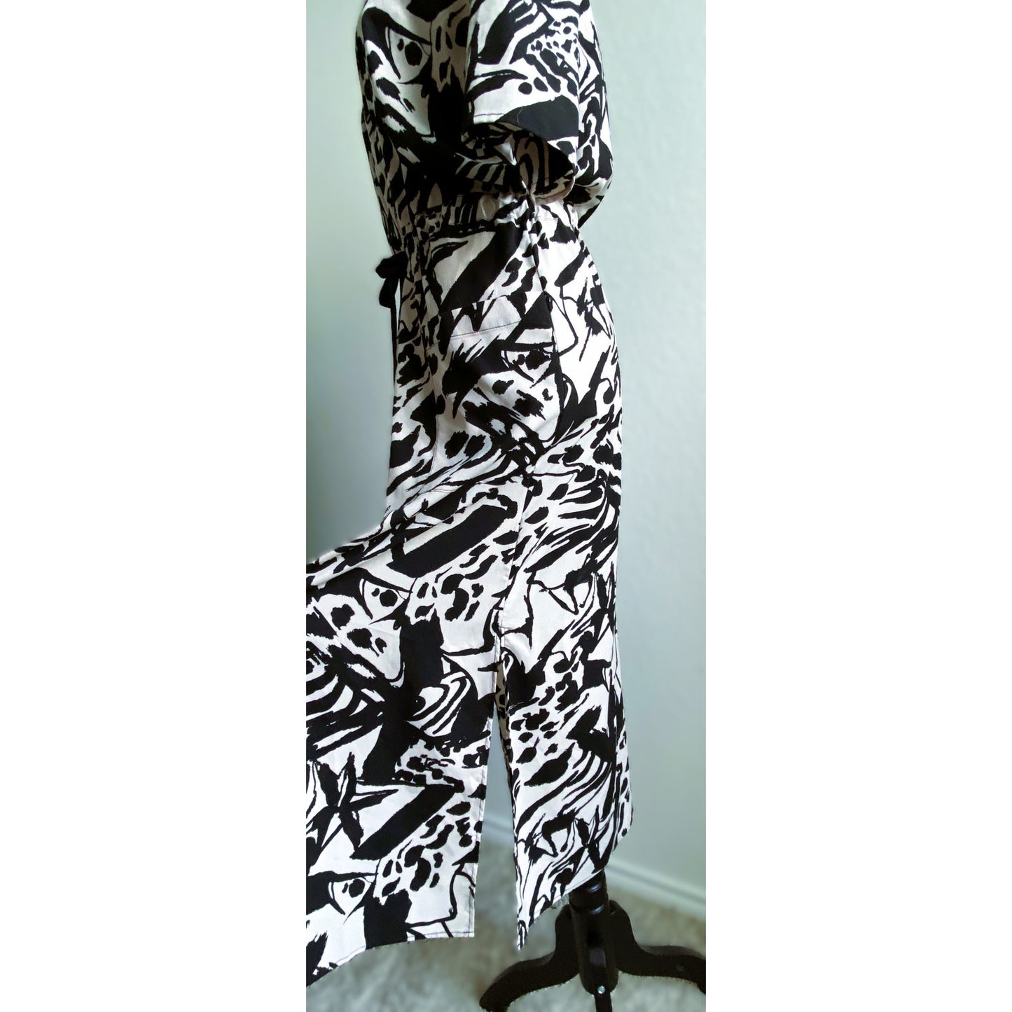 Topshop Printed Collared Midi Dress - Size 8