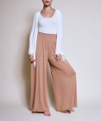 SMOCK ELASTIC WAIST MAXI PALAZZO Pants