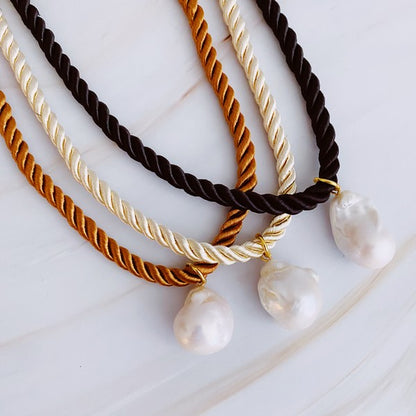 Satin Rope Baroque Pearl Necklace