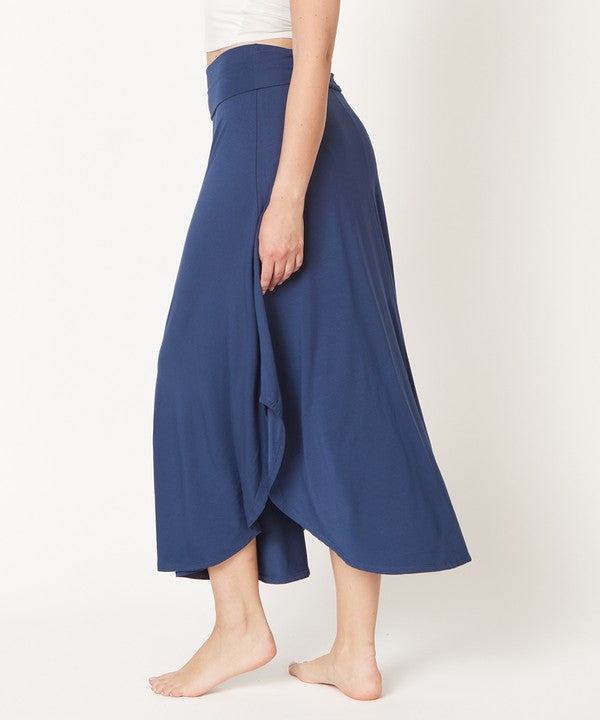 BAMBOO BAND WAIST MAXI SKIRT