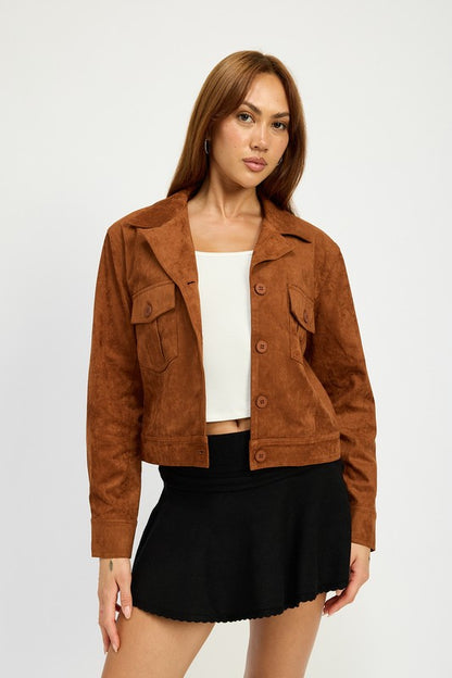 SUDE JACKET WITH POCKETS