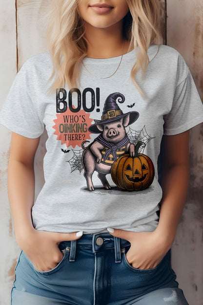 Boo Who's Oinking There, Halloween Graphic Tee