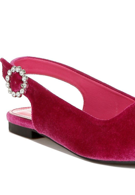 Dolan Velvet Slingback Flat Sandals