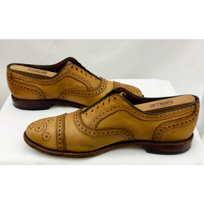 Men's Brown Allen Edmonds Strand Leather Oxford Dress Shoes - Size 9.5D