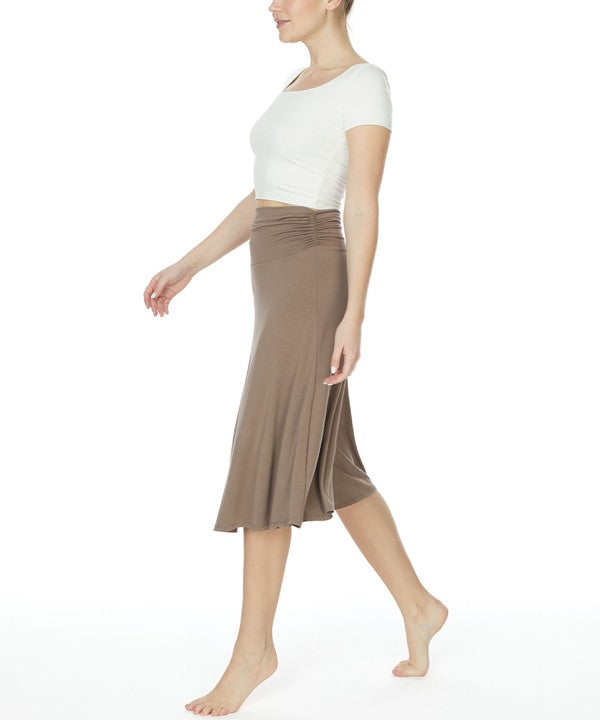 BAMBOO FLARED MID LENGTH SKIRT