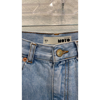 Topshop Moto Light Wash Mom Denim Shorts‎ Size 30