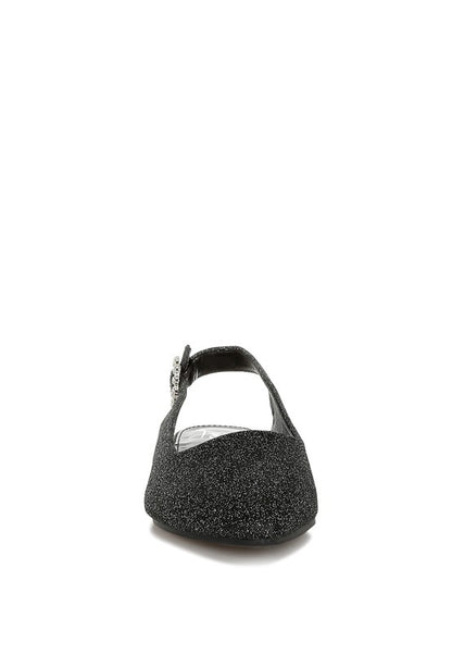 Giora Glitter Slingback Flat Sandals