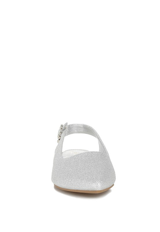 Giora Glitter Slingback Flat Sandals