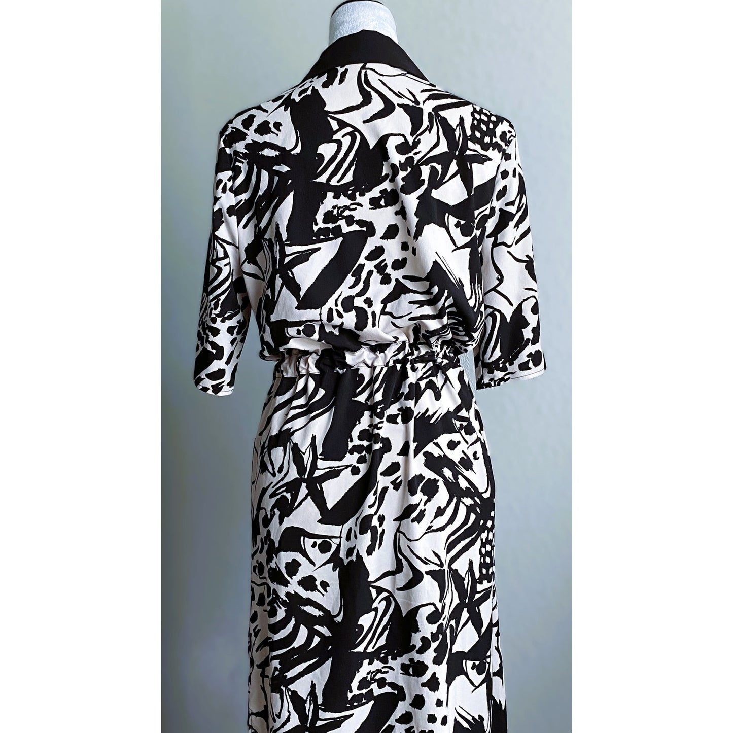 Topshop Printed Collared Midi Dress - Size 8