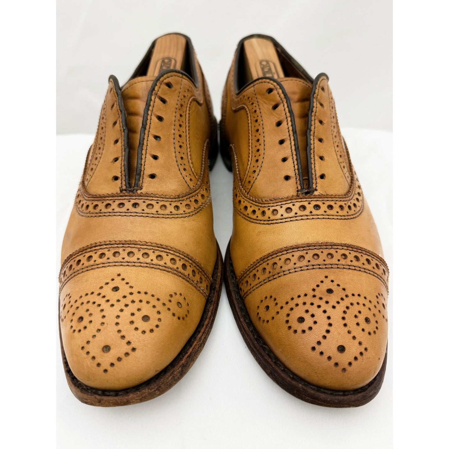 Men's Brown Allen Edmonds Strand Leather Oxford Dress Shoes - Size 9.5D