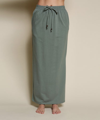 BRUSHED ORGANIC HEMP Side Slit Maxi Skirt