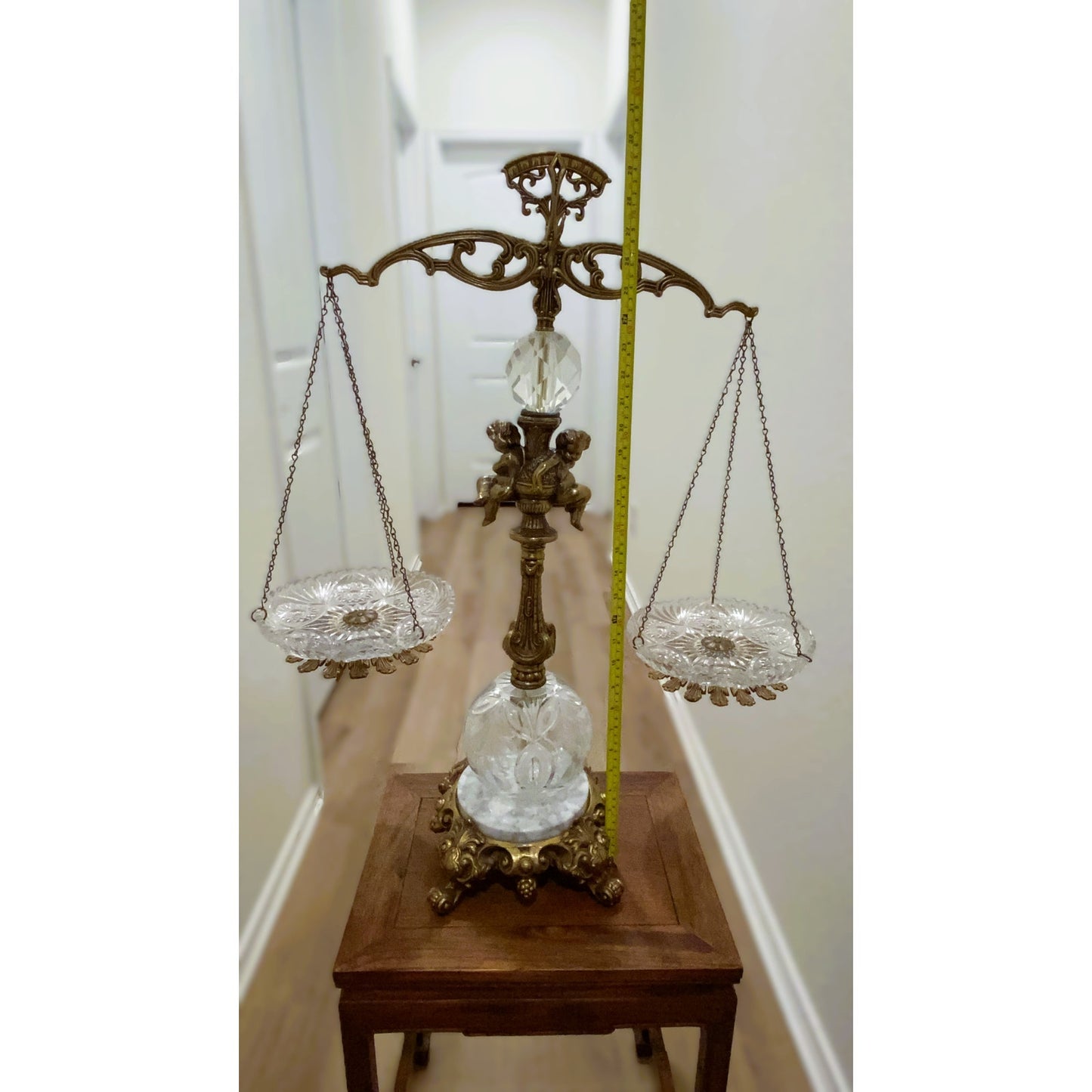 Catco Victorian Cherub Brass Tone Table Centerpiece Balance Scale