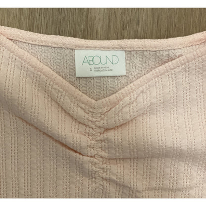 ABound Soft Pink Keen Puff Sleeve Crop Top - Size Small