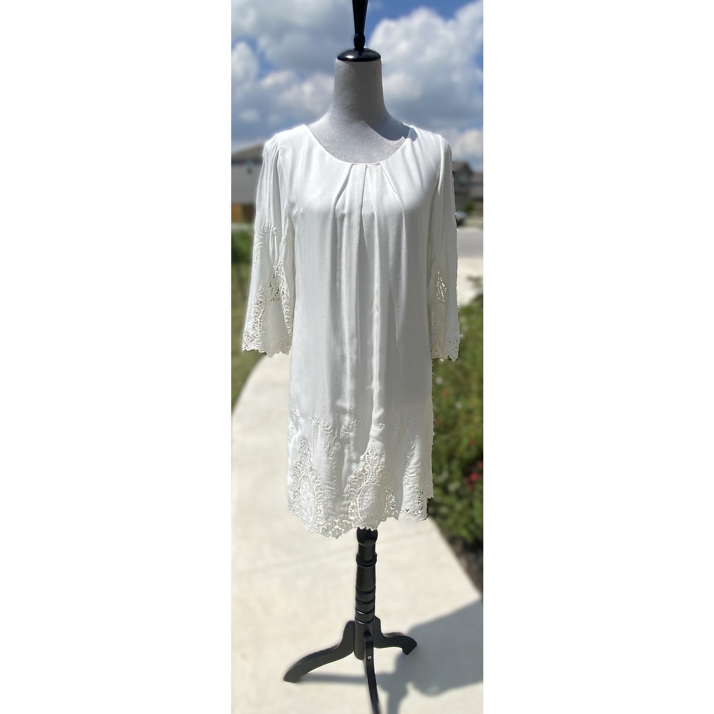 Gianni Bini White Linen Mini Dress - Size XS