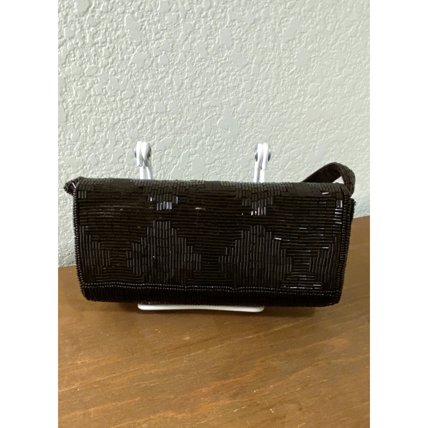 LA REGALE Black Beaded Evening Clutch – Art Deco Chic!