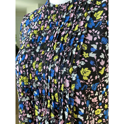 Topshop Floral Print Long Sleeve Midi Dress - Size 4