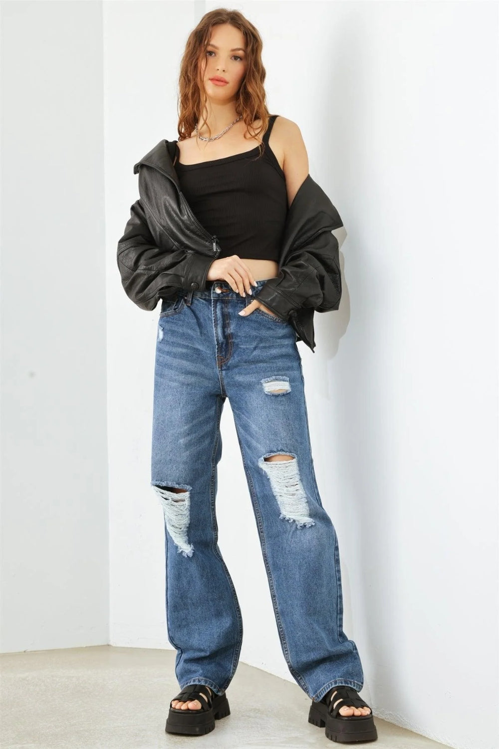 HAMMER COLLECTION Distressed High Waist Jeans