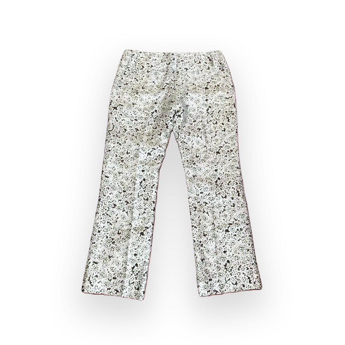 Tory Burch Eliana Floral 100% Silk Straight Leg Crop pants - Size 4